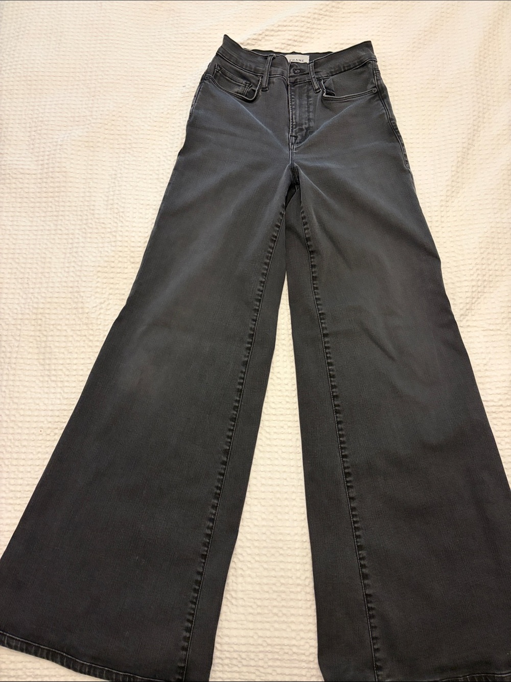 Frame High-Waist Black Wide-Leg Women’s Jeans “Le Palazzo”